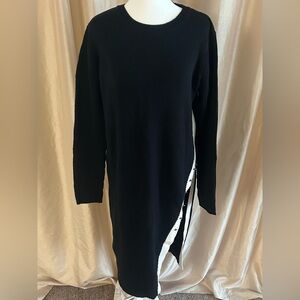 New Peace Love World Crew Neck Side Slit Tunic/Dress Black & White size XS